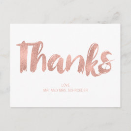 Carte postale Rose moderne Gold Love Mariage Merci