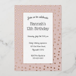 Carte postale rose or confetti pastel rose