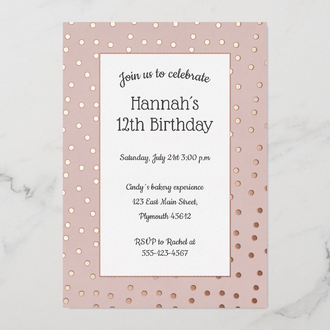 Carte postale rose or confetti pastel rose (Recto)
