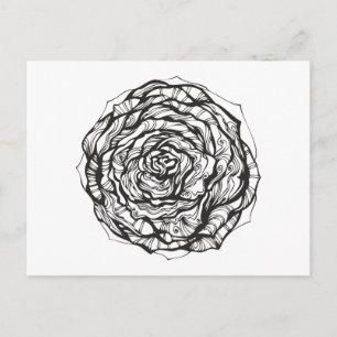 Carte Postale Rose ornemental Abstrait