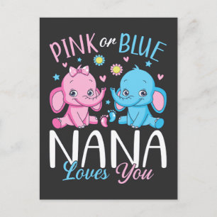 Carte Postale Rose Ou Bleu Nana Vous Aime Bébé Eléphant