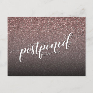 Carte Postale Rose Parties scintillant or reportée Faire-part Ma