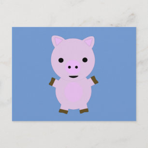 Carte Postale Rose Piggy