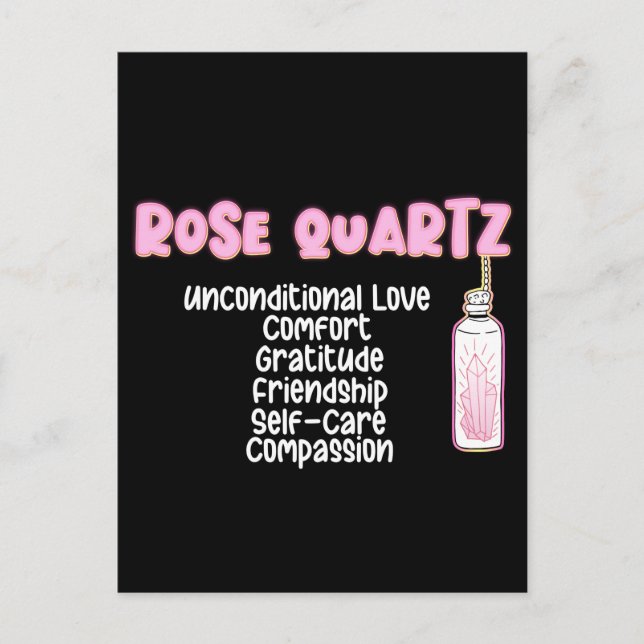 Carte Postale Rose Quartz Chakra pierre angulaire de la spiritua (Devant)