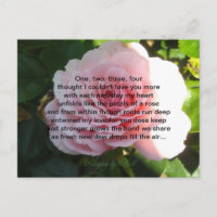 Rose rose tendre avec vers romantique