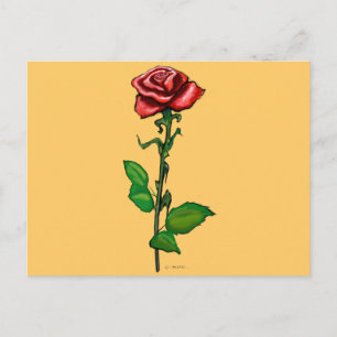 Carte Postale Rose rouge simple