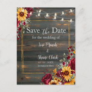 Carte Postale Rose rustique et mariage d'amateur Enregistrer la