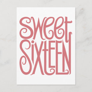 Carte postale rose sweet sixteen