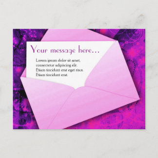 Carte postale rose & violet pour toute occasion.