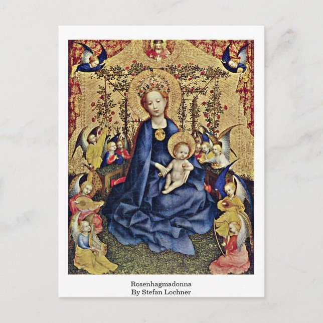 Carte Postale Rosenhagmadonna Par Stefan Lochner (Devant)