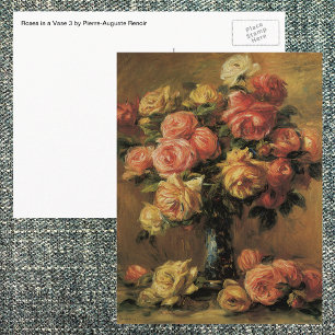 Carte Postale Roses dans un vase par Pierre Renoir, Beaux-arts a
