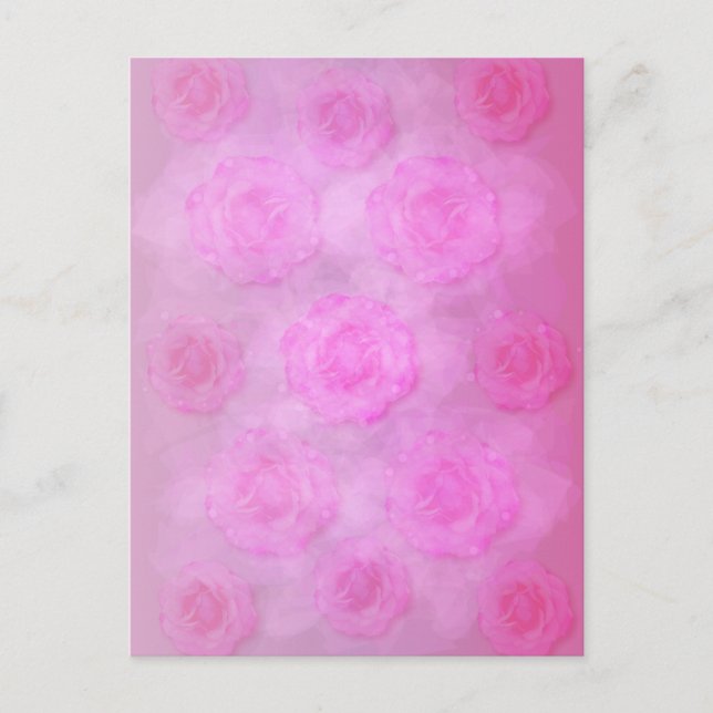 Carte Postale Roses d'aquarelle ROK (Devant)