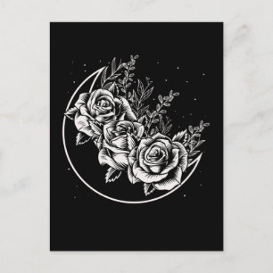 Carte Postale Roses de Gothiques Lune Gothique Wicca Fleurs de C