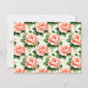 Carte Postale Roses en Motif rose Peach