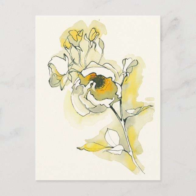 Carte Postale Roses jaune et blanc (Devant)