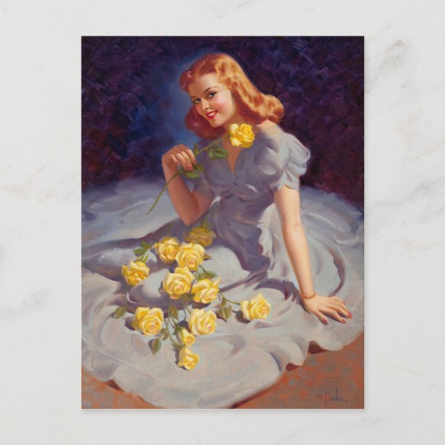 Carte Postale Roses jaunes (Devant)