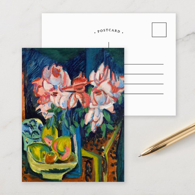Carte Postale Roses rose | Ernst Ludwig Kirchner (Créateur téléchargé)