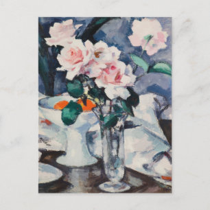 Carte Postale Roses roses dans un vase de verre   Samuel John Pe
