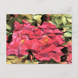 Carte Postale Roses Roses Roses Roses Rouge Cubiste Abstrait Fut