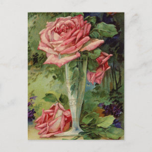Carte Postale Roses roses vintages