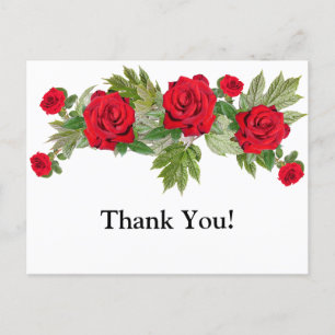 Carte Postale Roses Rouges 3 Merci Diplôme
