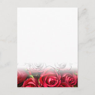 Carte Postale Roses Rouges Avec Contours Noirs