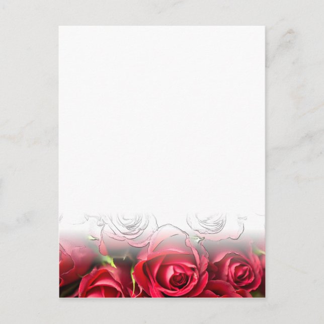 Carte Postale Roses Rouges Avec Contours Noirs (Devant)