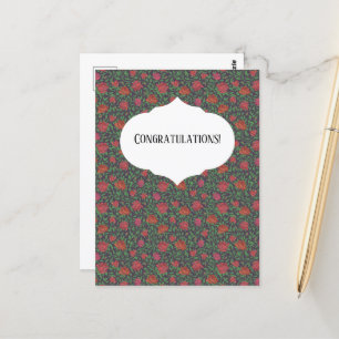 Carte Postale Roses rouges et fuchsia parfaites de style gothiqu