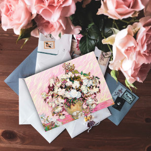 Carte Postale Roses vintages dans un vase, Van Gogh