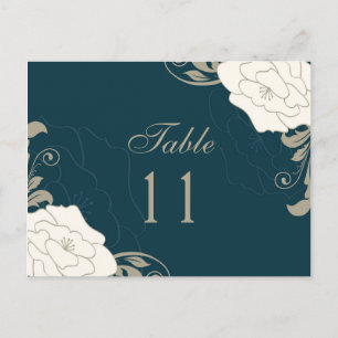 Carte Postale Roses vintages, tournois sur turquoise Numéro de t
