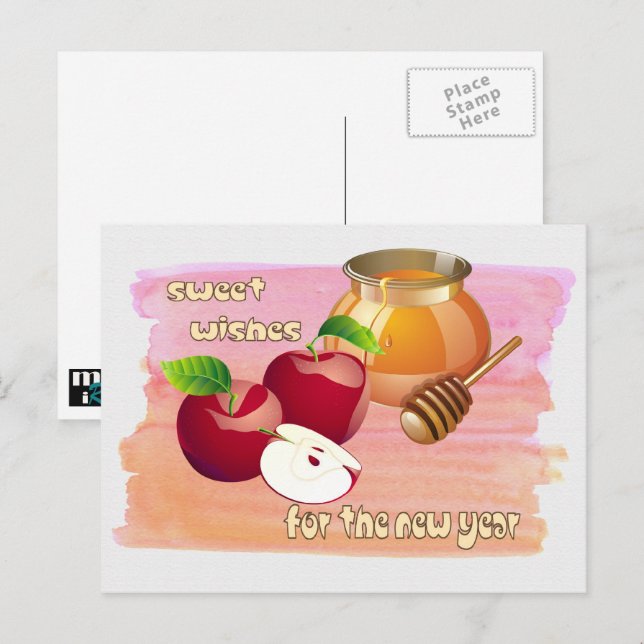 Carte Postale Rosh Hashanah | Nouvel An juif (Devant / Derrière)
