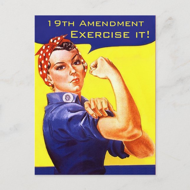 Carte Postale Rosie le Riveter 19e amendement l'exercice! (Devant)