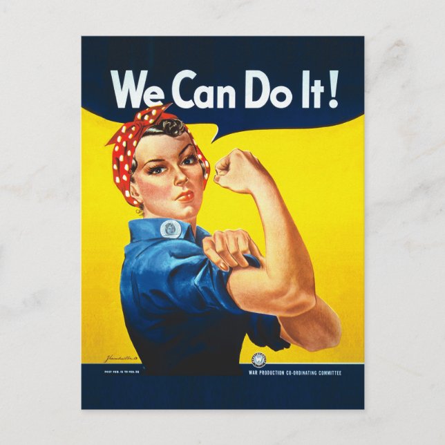 Carte Postale Rosie le Riveter - "Nous pouvons le faire !" (Devant)