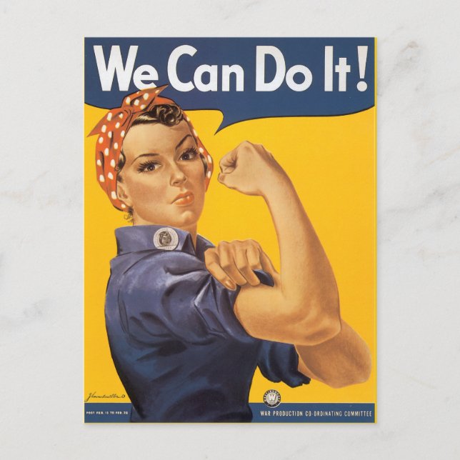 Carte Postale Rosie le Riveter "Nous pouvons le faire" (Devant)