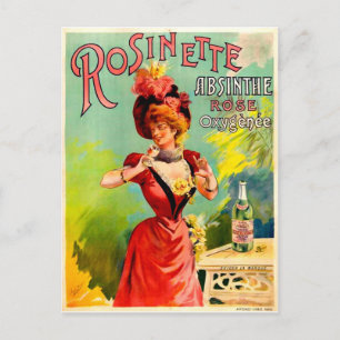 Carte Postale Rosinette Absinthe Rose Oxygénée Art Vintage