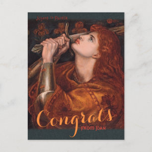 Carte Postale Rossetti Jeanne d'Arc Félicitations CC1048