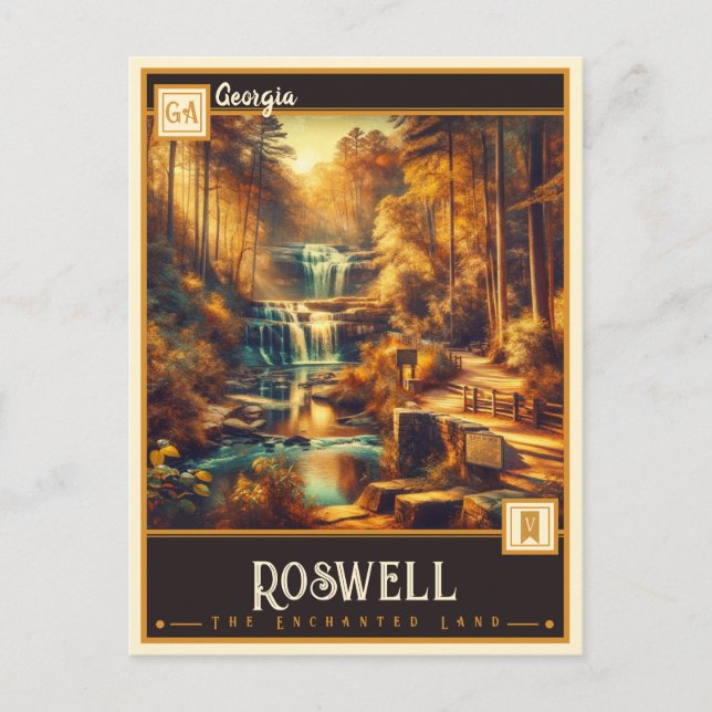 Carte Postale Roswell, Géorgie | VINTAGE (Devant)