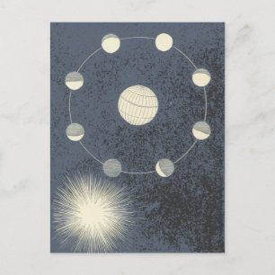 Carte Postale Rotation de la Lune et de la Terre - Oeuvre spatia