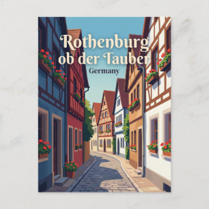 Carte Postale Rothenburg ob der Tauber Vieille Ville Allée Allem