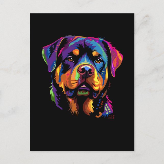 Carte Postale Rottweiler Coloré (Devant)