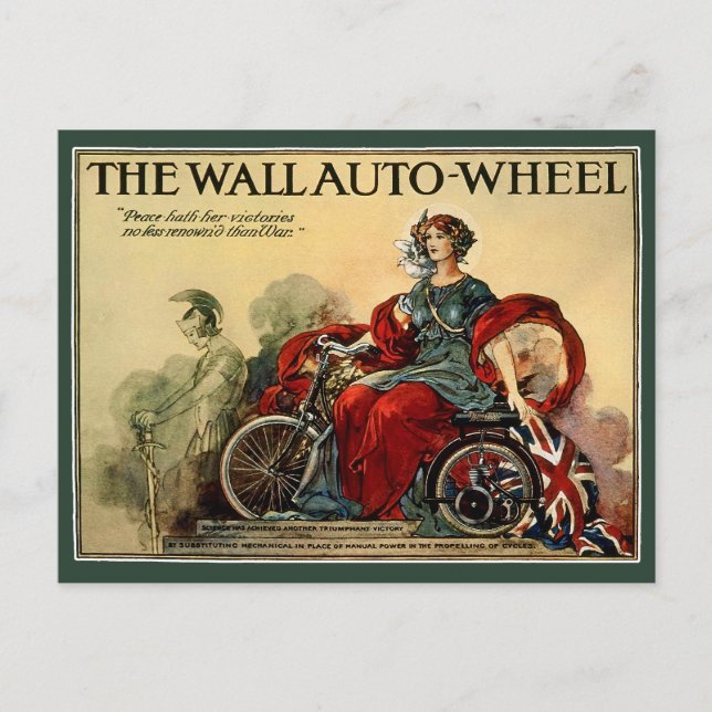 Carte postale : Roue auto murale (Devant)