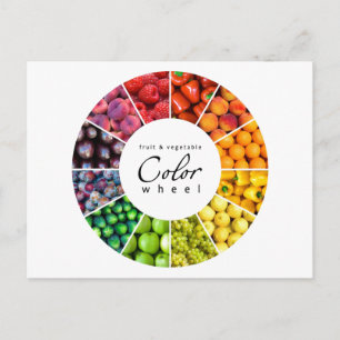 Carte Postale Roue couleur fruits et légumes (12 couleurs)