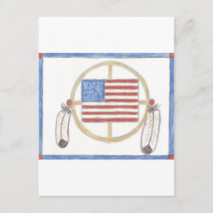 Carte Postale Roue de médecine amérindienne