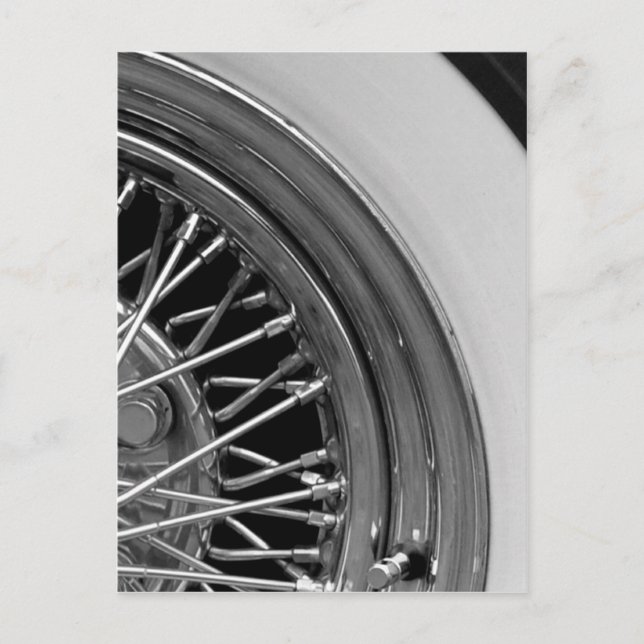 Carte Postale Roue de voiture (Devant)