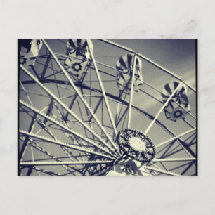Carte Postale Roue ferrique noire et blanche
