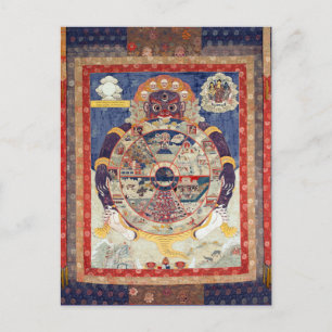 Carte Postale Roue tibétaine du cycle de vie de Samsara