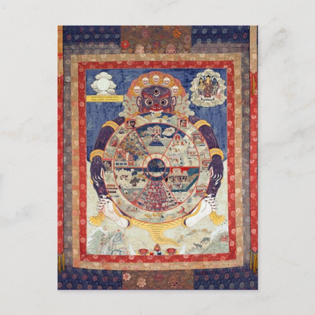 Carte Postale Roue tibétaine du cycle de vie de Samsara (Devant)