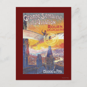 Carte Postale Rouen, France - Pilote et Avion