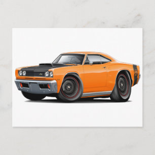 Carte Postale Roues Stocks Super Bee Orange-Noir 1969