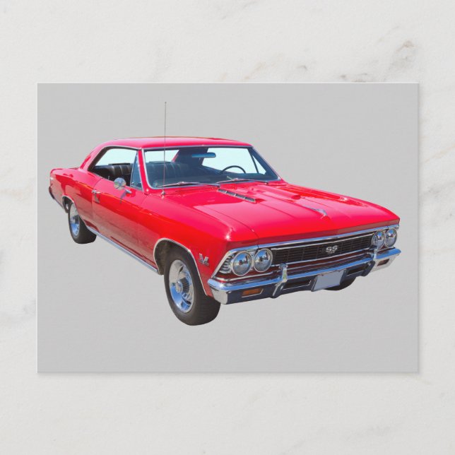 Carte Postale Rouge 1966 Chevelle SS 396 (Devant)